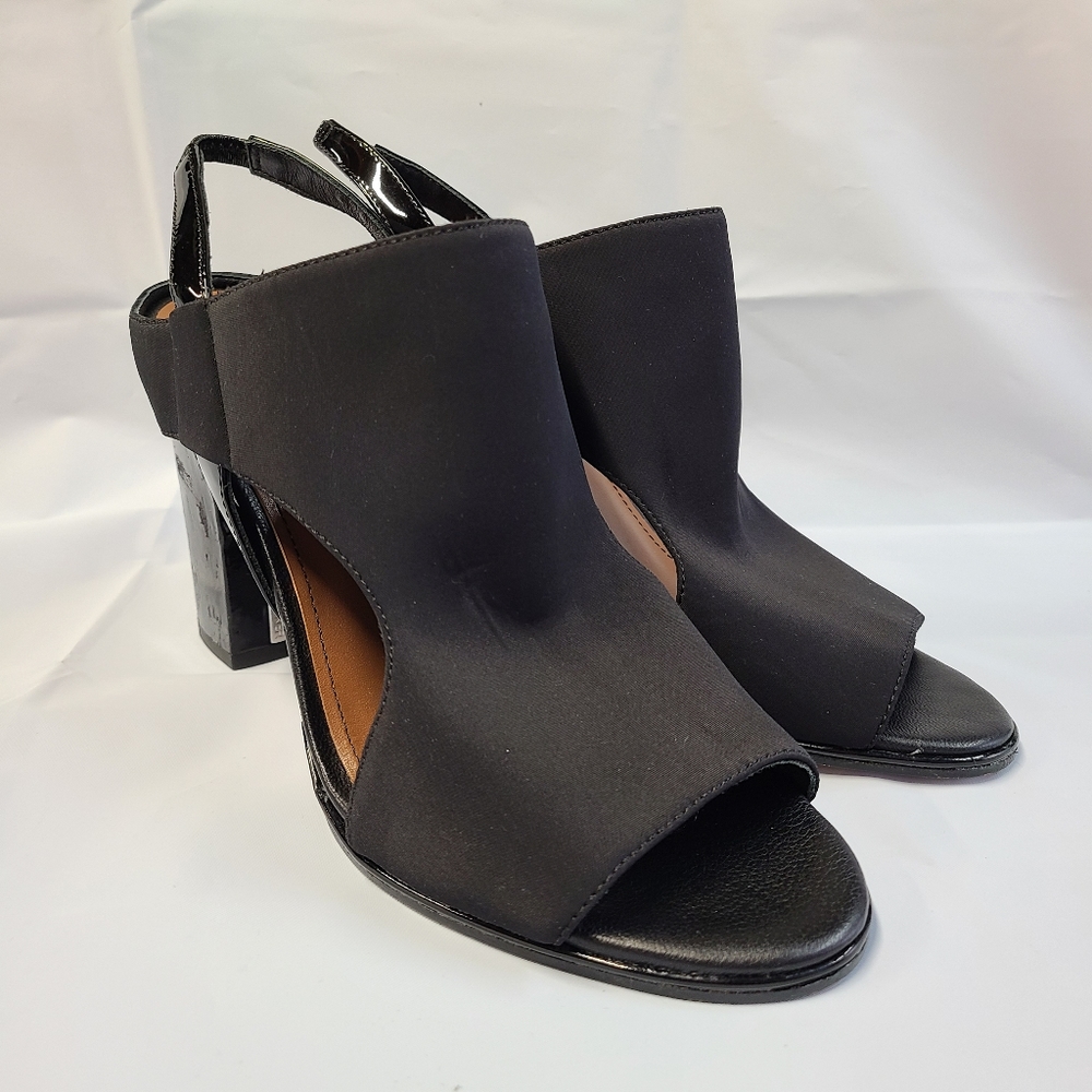 Donald Pliner Katya Block Heel Shoes Womens Size 8.5 Black‎